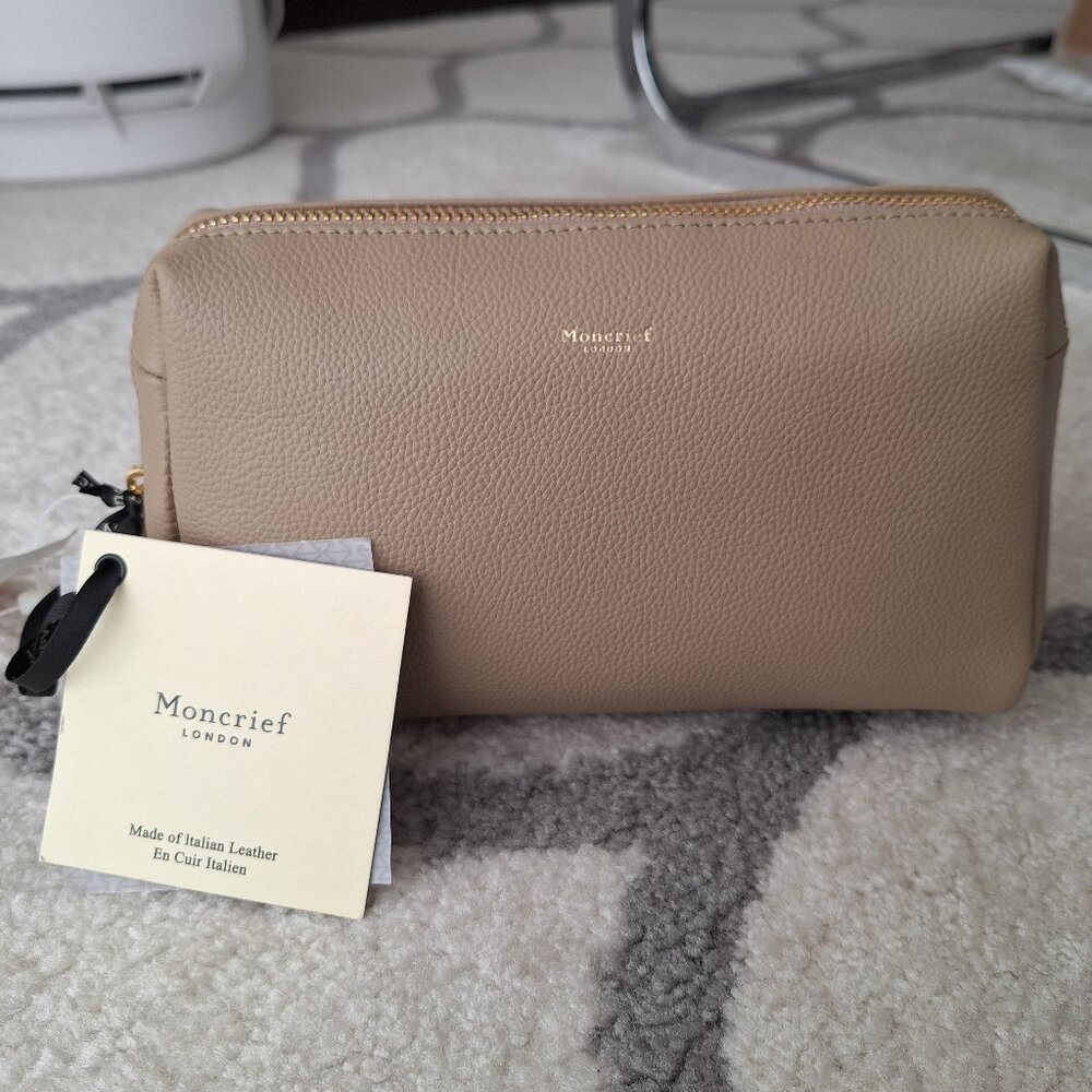 NEW Moncrief Leather Cosmetic Travel Bag